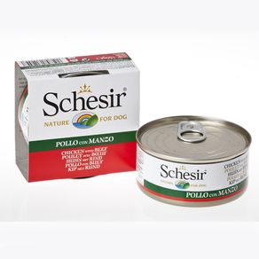 Schesir-Nat-Dog-File-Frango-c-Carne-150G---Lata-UN